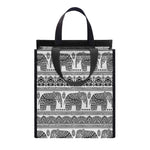 Indian Bohemian Elephant Pattern Print Insulated Lunch Tote