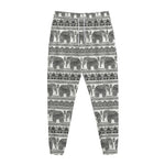 Indian Bohemian Elephant Pattern Print Jogger Pants