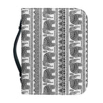 Indian Bohemian Elephant Pattern Print Leather Bible Cover
