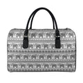 Indian Bohemian Elephant Pattern Print Leather Duffel Bag