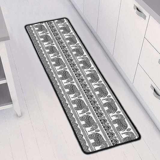 Indian Bohemian Elephant Pattern Print Long Kitchen Mat