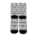 Indian Bohemian Elephant Pattern Print Long Socks