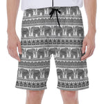 Indian Bohemian Elephant Pattern Print Men's Beach Shorts