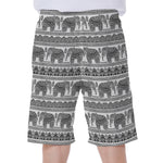 Indian Bohemian Elephant Pattern Print Men's Beach Shorts