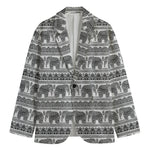 Indian Bohemian Elephant Pattern Print Men's Blazer