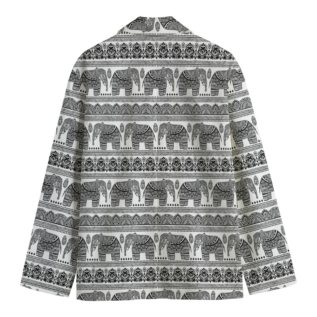 Indian Bohemian Elephant Pattern Print Men's Blazer