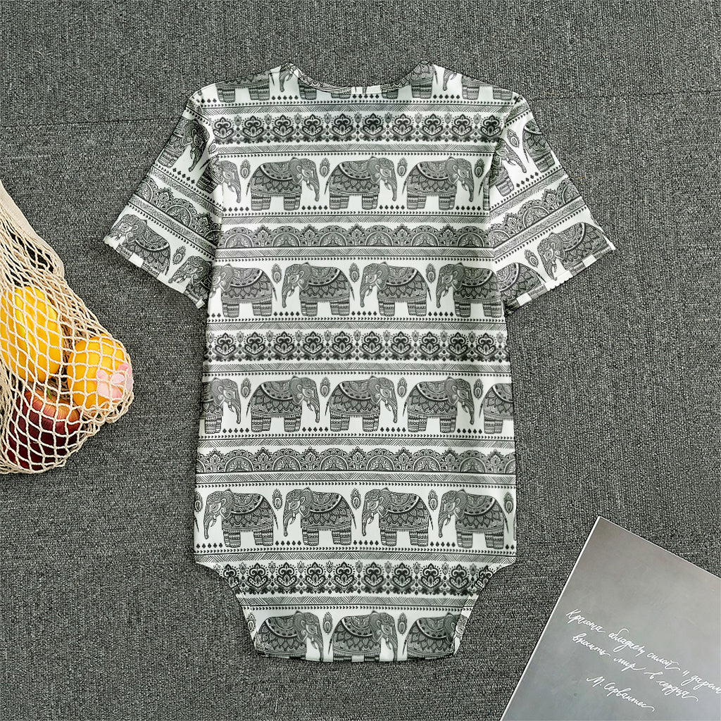 Indian Bohemian Elephant Pattern Print Men's Bodysuit
