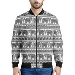 Indian Bohemian Elephant Pattern Print Men's Bomber Jacket