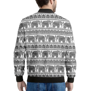 Indian Bohemian Elephant Pattern Print Men's Bomber Jacket