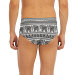 Indian Bohemian Elephant Pattern Print Men's Briefs