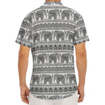 Indian Bohemian Elephant Pattern Print Men's Deep V-Neck Shirt