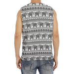 Indian Bohemian Elephant Pattern Print Men's Fitness Tank Top