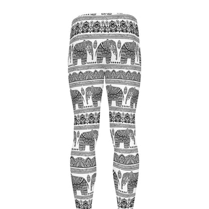 Indian Bohemian Elephant Pattern Print Men's leggings