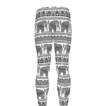 Indian Bohemian Elephant Pattern Print Men's leggings