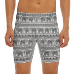 Indian Bohemian Elephant Pattern Print Men's Long Boxer Briefs