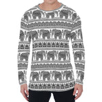 Indian Bohemian Elephant Pattern Print Men's Long Sleeve T-Shirt