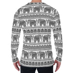 Indian Bohemian Elephant Pattern Print Men's Long Sleeve T-Shirt