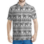 Indian Bohemian Elephant Pattern Print Men's Polo Shirt