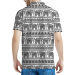 Indian Bohemian Elephant Pattern Print Men's Polo Shirt
