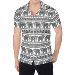 Indian Bohemian Elephant Pattern Print Men's Shirt
