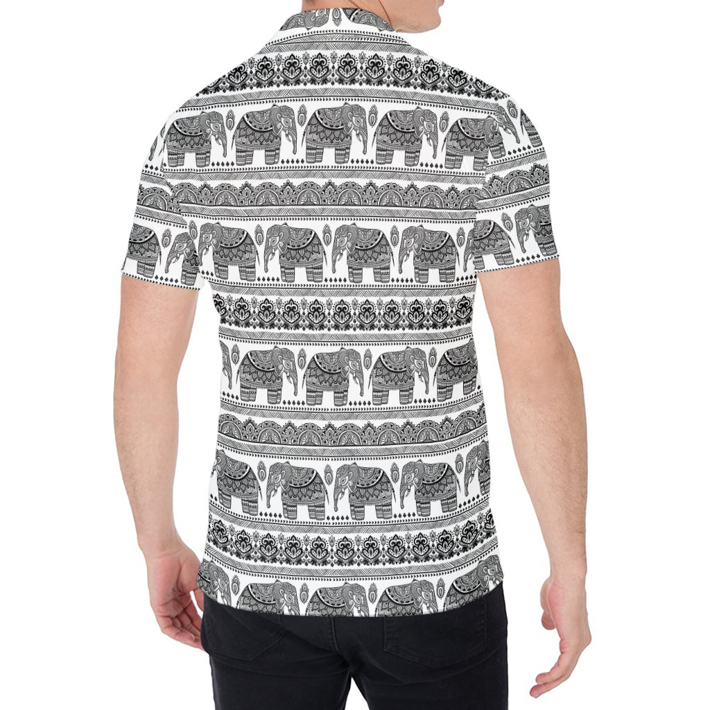Indian Bohemian Elephant Pattern Print Men's Shirt