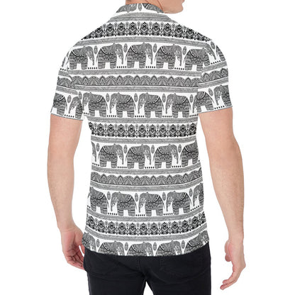 Indian Bohemian Elephant Pattern Print Men's Shirt
