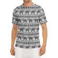 Indian Bohemian Elephant Pattern Print Men's Short Sleeve Rash Guard