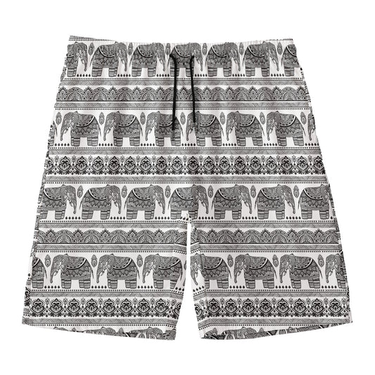 Indian Bohemian Elephant Pattern Print Men's Swim Trunks
