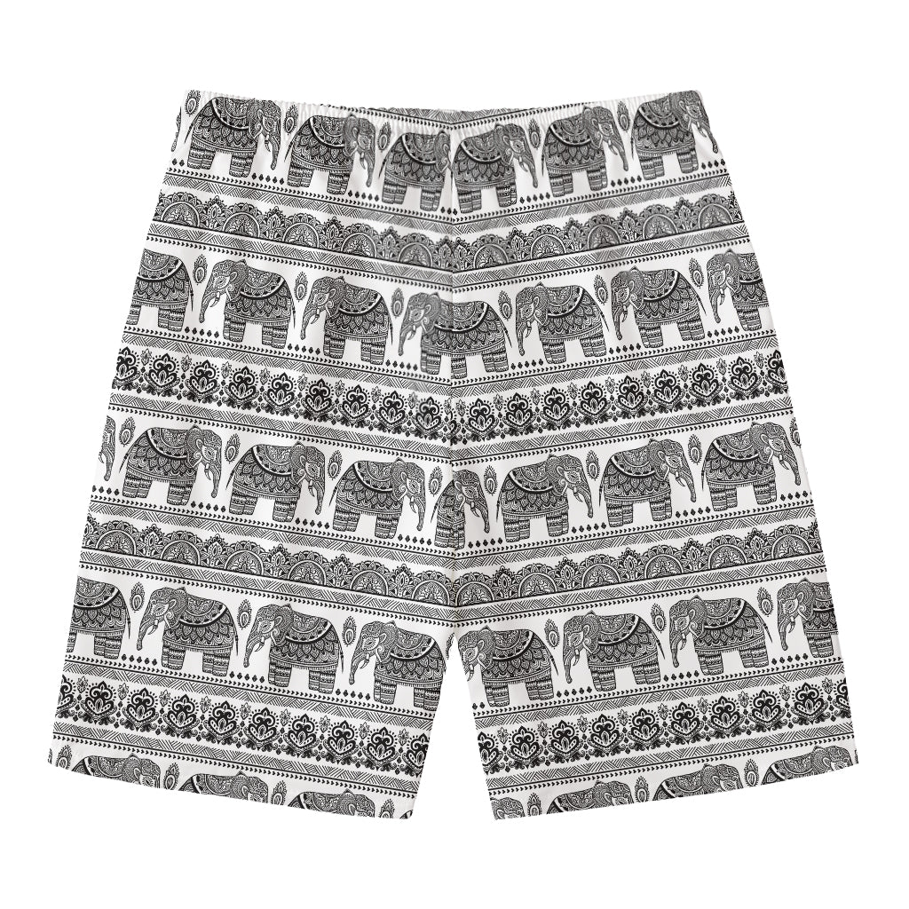 Indian Bohemian Elephant Pattern Print Men's Swim Trunks