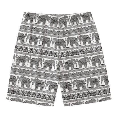 Indian Bohemian Elephant Pattern Print Men's Swim Trunks