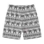 Indian Bohemian Elephant Pattern Print Men's Swim Trunks