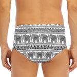 Indian Bohemian Elephant Pattern Print Men's Triangle Swim Briefs