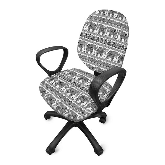 Indian Bohemian Elephant Pattern Print Office Chair Cover