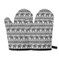 Indian Bohemian Elephant Pattern Print Oven Mitts