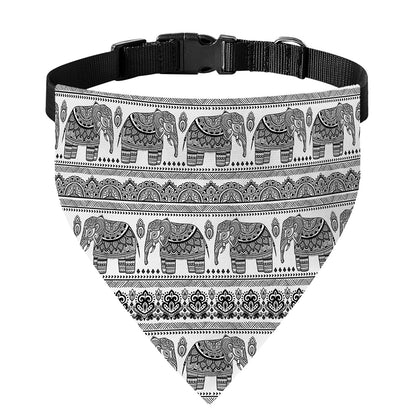 Indian Bohemian Elephant Pattern Print Over The Collar Dog Bandana