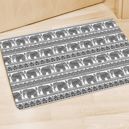 Indian Bohemian Elephant Pattern Print Polyester Doormat