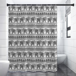 Indian Bohemian Elephant Pattern Print Premium Shower Curtain