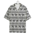 Indian Bohemian Elephant Pattern Print Rayon Hawaiian Shirt