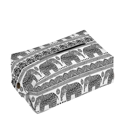 Indian Bohemian Elephant Pattern Print Rectangle Tissue Box Cover