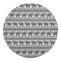Indian Bohemian Elephant Pattern Print Round Blanket