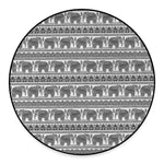 Indian Bohemian Elephant Pattern Print Round Floor Mat