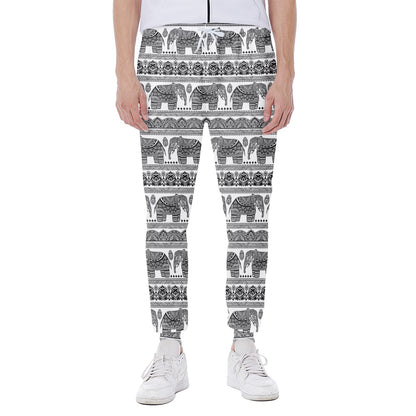 Indian Bohemian Elephant Pattern Print Scuba Joggers