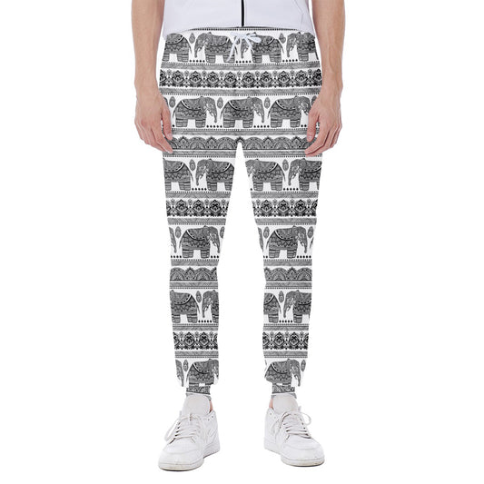 Indian Bohemian Elephant Pattern Print Scuba Joggers