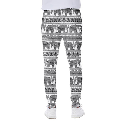 Indian Bohemian Elephant Pattern Print Scuba Joggers