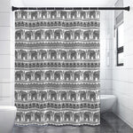 Indian Bohemian Elephant Pattern Print Shower Curtain