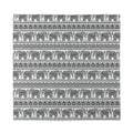 Indian Bohemian Elephant Pattern Print Silk Bandana