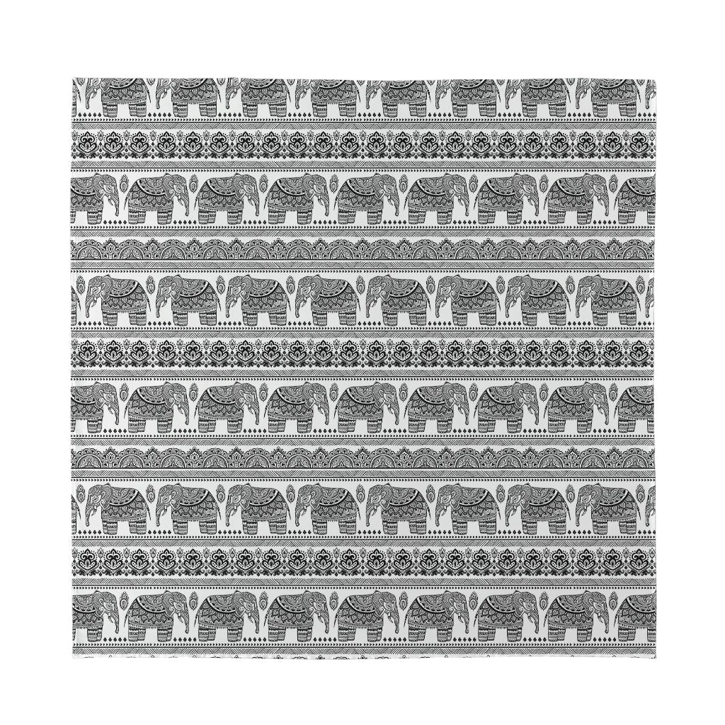 Indian Bohemian Elephant Pattern Print Silk Bandana