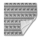 Indian Bohemian Elephant Pattern Print Silk Bandana