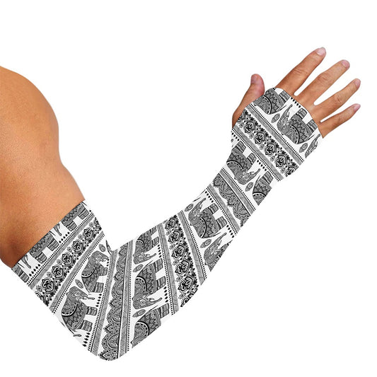 Indian Bohemian Elephant Pattern Print Sun Protection Arm Sleeves