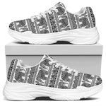 Indian Bohemian Elephant Pattern Print White Chunky Shoes